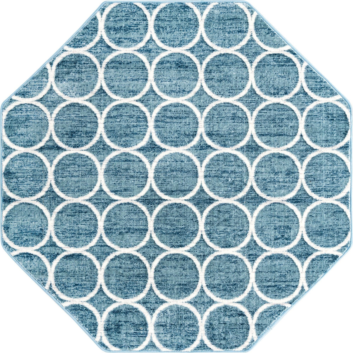 Garden Maze Retreat Collection Area Rug -  Ivyhaven Octagon Blue  lifestyle 52