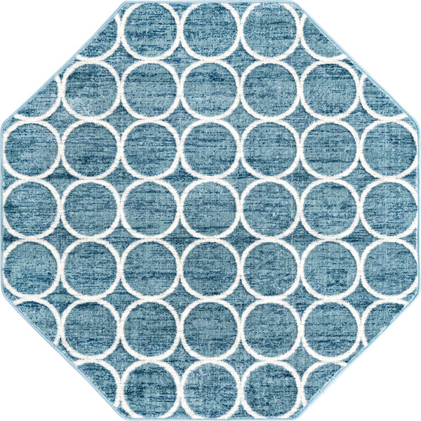 Garden Maze Retreat Collection Area Rug -  Ivyhaven Octagon Blue  lifestyle 52