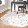 Garden Maze Retreat Collection Area Rug -  Greenbower Octagon White  lifestyle 209