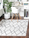 Garden Maze Retreat Collection Area Rug -  Greenbower Square White  lifestyle 63