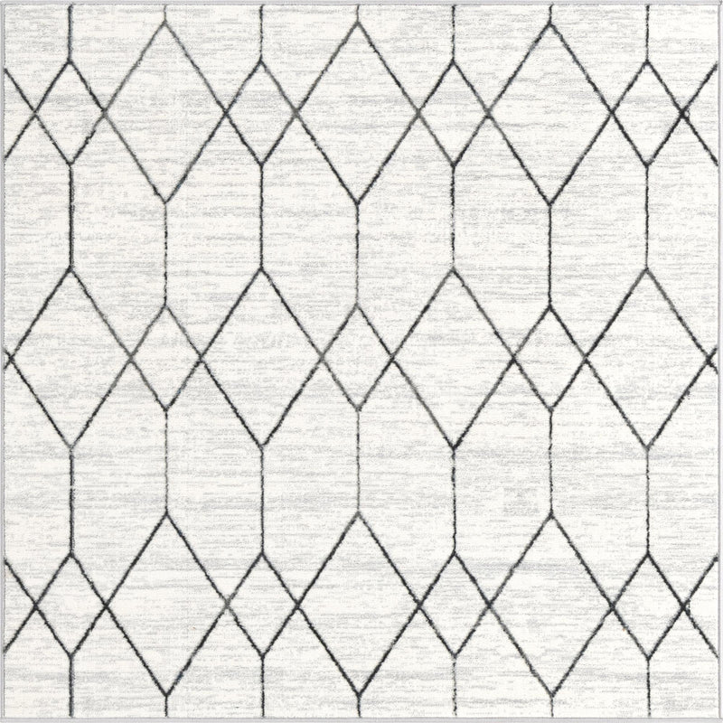 Garden Maze Retreat Collection Area Rug -  Greenbower Square White  lifestyle 54
