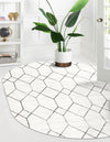 Garden Maze Retreat Collection Area Rug -  Greenbower Oval White  lifestyle 64