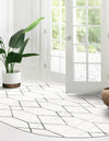 Garden Maze Retreat Collection Area Rug -  Greenbower Oval White  lifestyle 73