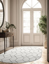 Garden Maze Retreat Collection Area Rug -  Greenbower Oval White  lifestyle 104