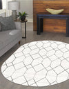Garden Maze Retreat Collection Area Rug -  Greenbower Oval White  lifestyle 113
