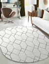 Garden Maze Retreat Collection Area Rug -  Greenbower Oval White  lifestyle 131