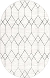 Garden Maze Retreat Collection Area Rug -  Greenbower Oval White  lifestyle 55