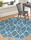Garden Maze Retreat Collection Area Rug -  Greenbower Octagon Blue  lifestyle 59