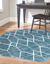 Garden Maze Retreat Collection Area Rug -  Greenbower Octagon Blue  lifestyle 68