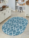 Garden Maze Retreat Collection Area Rug -  Greenbower Oval Blue  lifestyle 133
