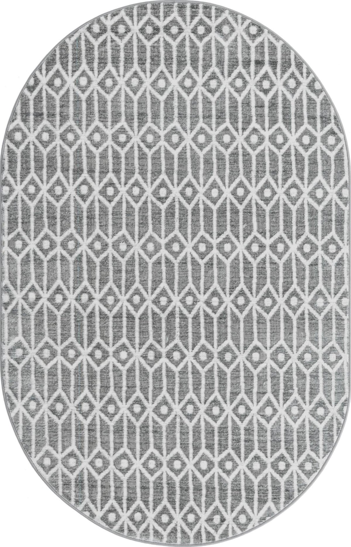 Garden Maze Retreat Collection Area Rug -  Mazeview Oval Gray  lifestyle 60