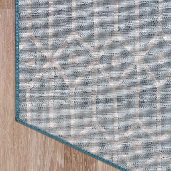 Garden Maze Retreat Collection Area Rug -  Mazeview Octagon Blue  lifestyle 171