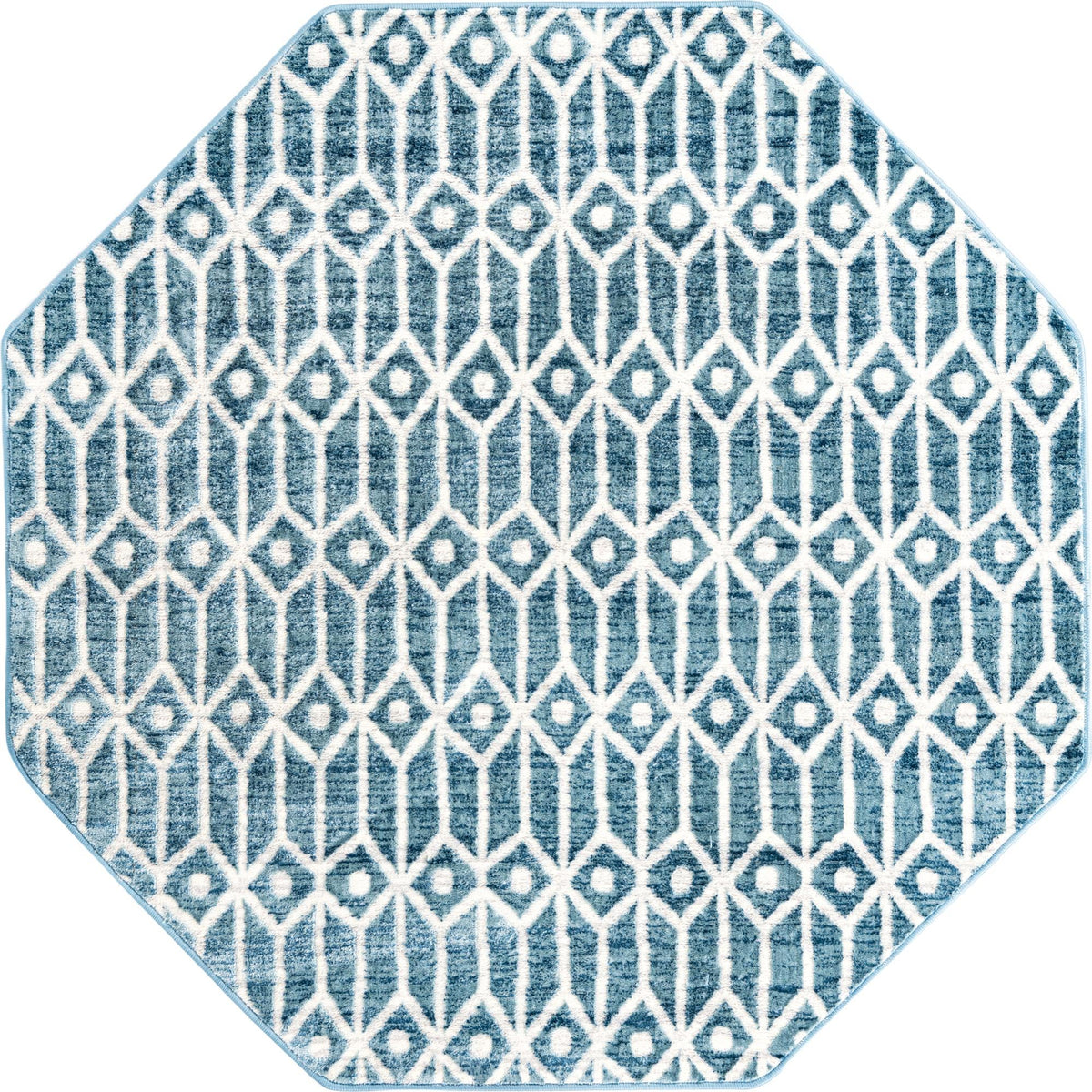 Garden Maze Retreat Collection Area Rug -  Mazeview Octagon Blue  lifestyle 65