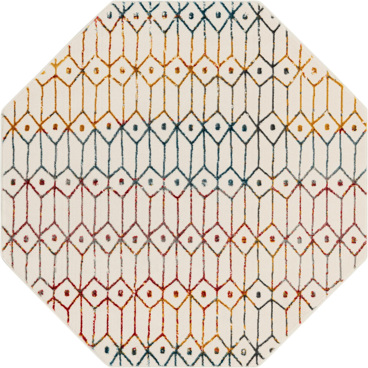 Garden Maze Retreat Collection Area Rug -  Mazeview Octagon Multi  lifestyle 61
