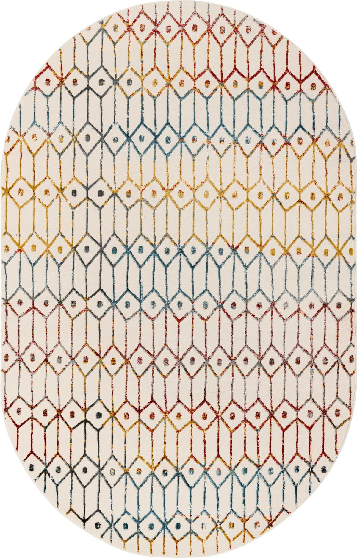 Garden Maze Retreat Collection Area Rug -  Mazeview Oval Multi  lifestyle 63