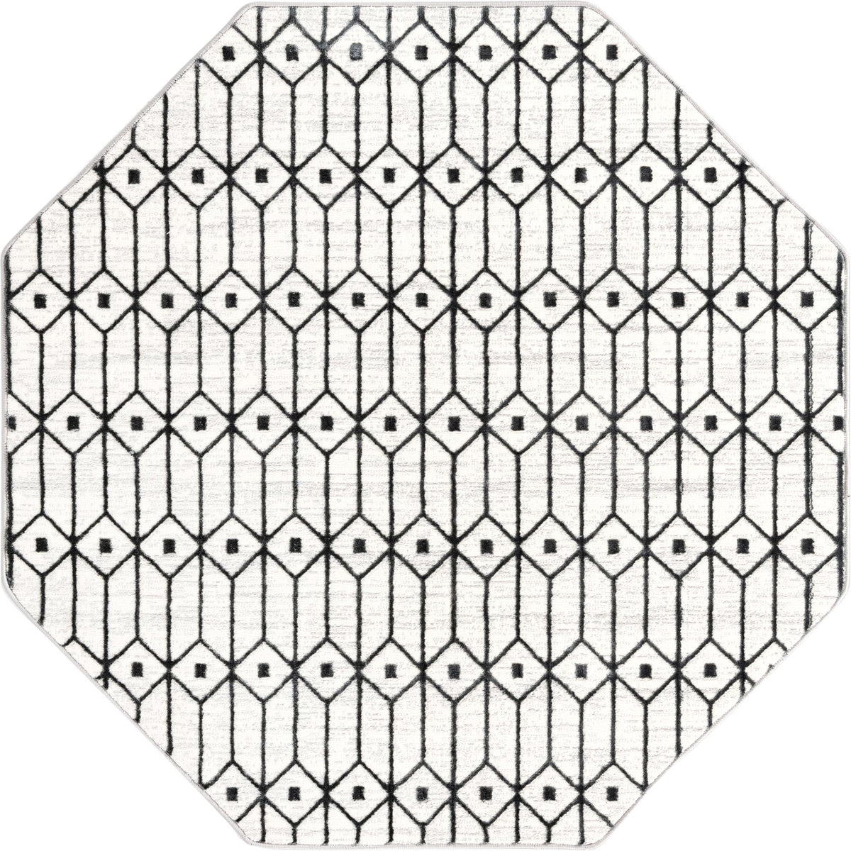 Garden Maze Retreat Collection Area Rug -  Mazeview Octagon White  lifestyle 68