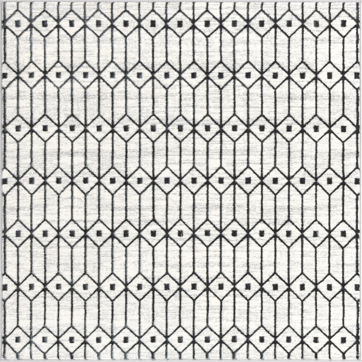 Garden Maze Retreat Collection Area Rug -  Mazeview Square White  lifestyle 69