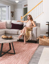 Plush Paradise Retreat Collection Area Rug - Santorini (Grapefruit Pink) Rectangle Grapefruit Pink  lifestyle 9