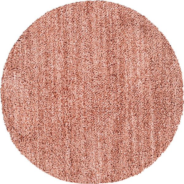 Plush Paradise Retreat Collection Area Rug - Santorini (Grapefruit Pink) Round Grapefruit Pink  lifestyle 12