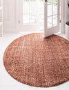 Plush Paradise Retreat Collection Area Rug - Santorini (Grapefruit Pink) Round Grapefruit Pink  lifestyle 15