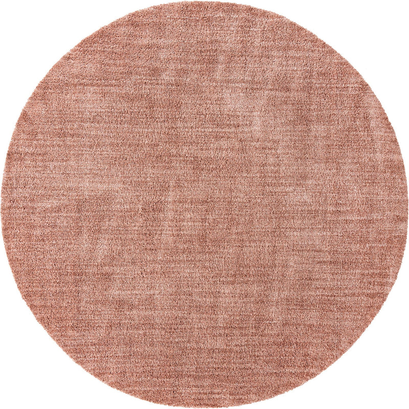 Plush Paradise Retreat Collection Area Rug - Santorini (Grapefruit Pink) Round Grapefruit Pink  lifestyle 15