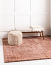 Plush Paradise Retreat Collection Area Rug - Santorini (Grapefruit Pink) Square Grapefruit Pink  lifestyle 16