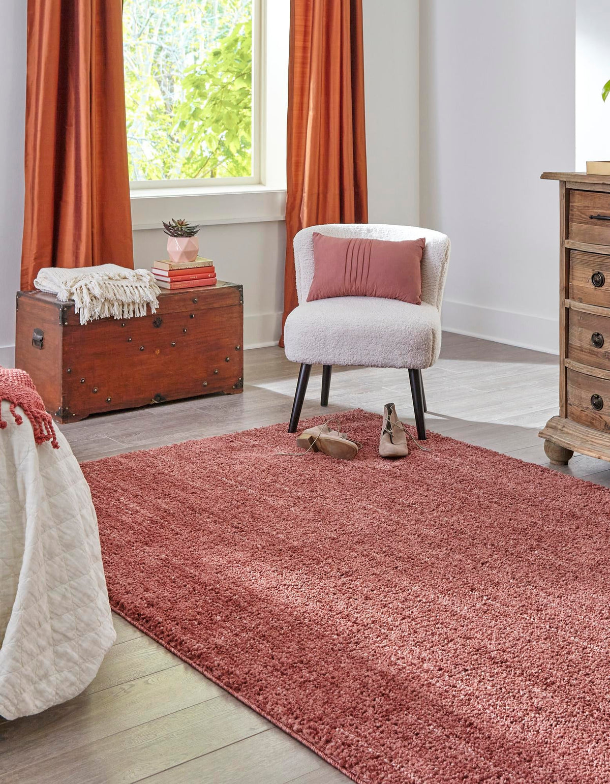 Plush Paradise Retreat Collection Area Rug - Santorini Rectangle Pomegranate Red  lifestyle 10
