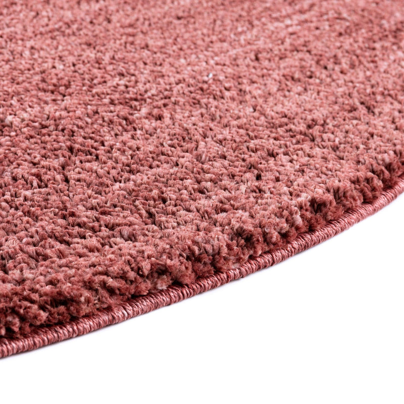 Plush Paradise Retreat Collection Area Rug - Santorini (Pomegranate Red) Round Pomegranate Red  lifestyle 27