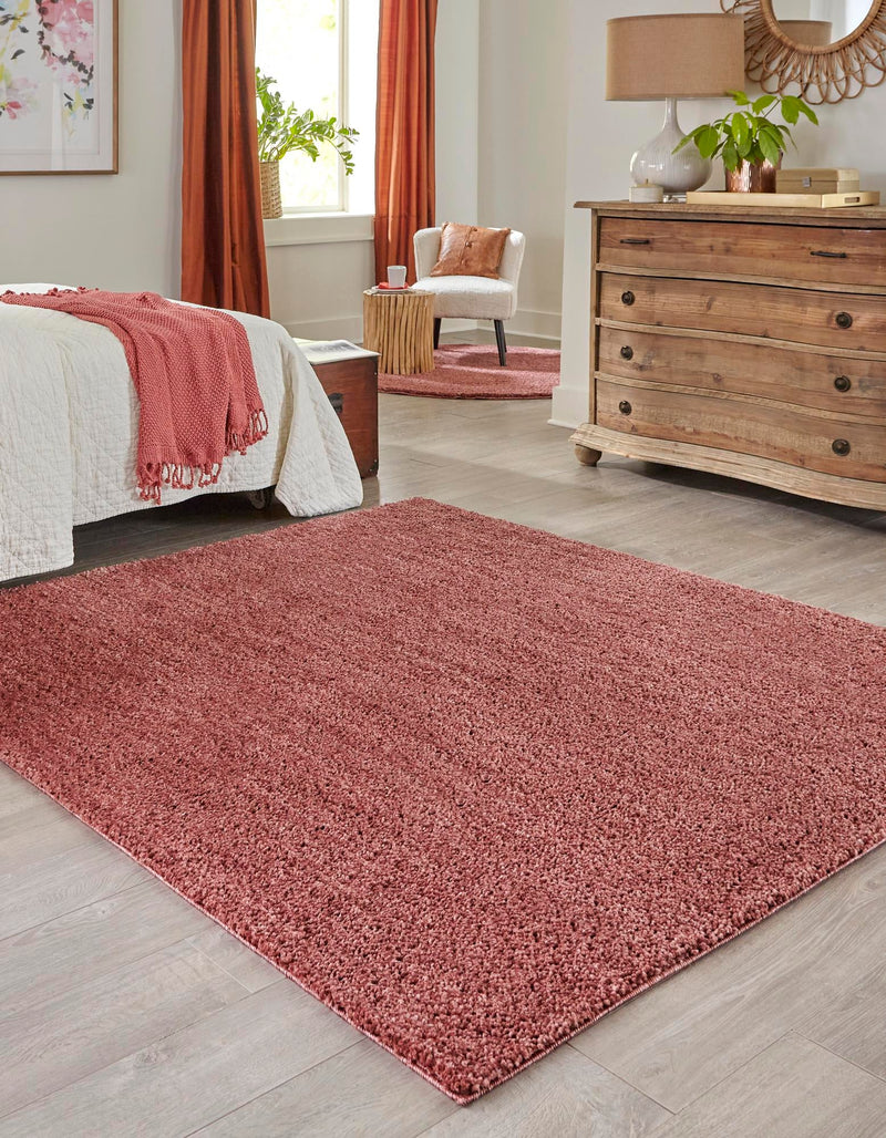 Plush Paradise Retreat Collection Area Rug - Santorini (Pomegranate Red) Square Pomegranate Red  lifestyle 19
