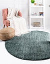 Plush Paradise Retreat Collection Area Rug - Santorini (Rosemary Green) Round Rosemary Green  lifestyle 19
