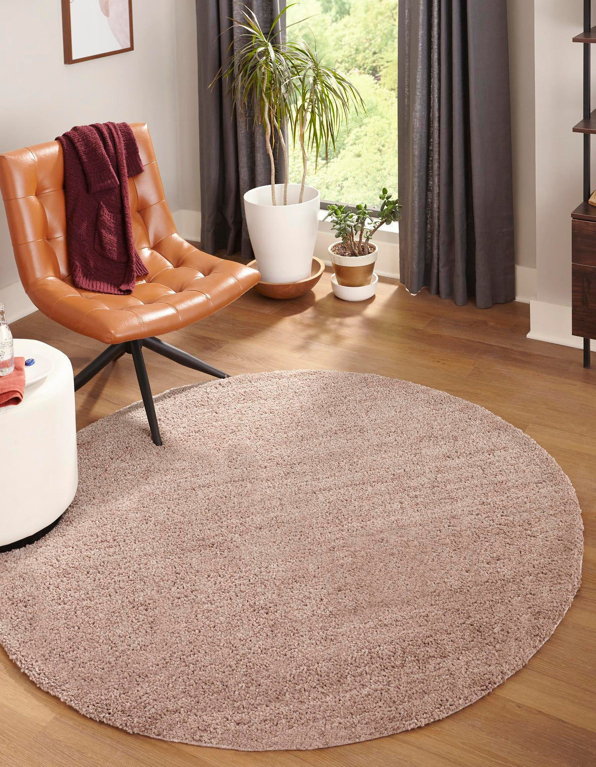 Plush Paradise Retreat Collection Area Rug - Santorini Round Mushroom  lifestyle 49