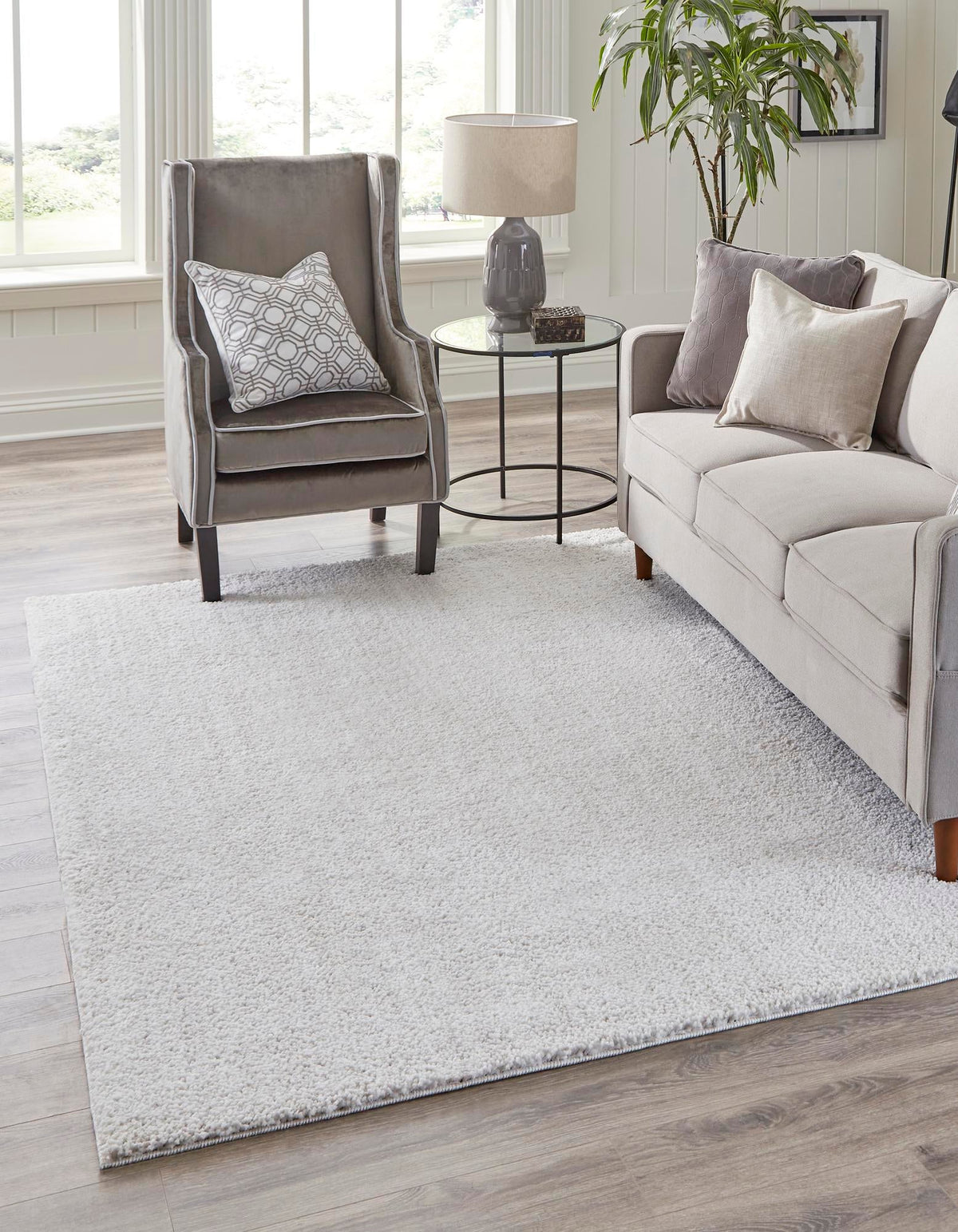 Plush Paradise Retreat Collection Area Rug - Santorini Rectangle Sea Salt White  lifestyle 6