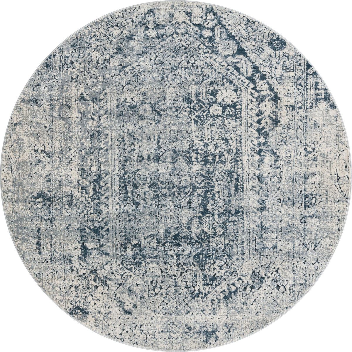 Coastal Manor Collection Area Rug -  Wavecrest Round Gray  lifestyle 35