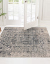 Coastal Manor Collection Area Rug -  Wavecrest Square Gray  lifestyle 47
