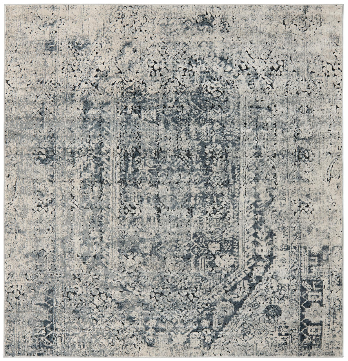 Coastal Manor Collection Area Rug -  Wavecrest Square Gray  lifestyle 37