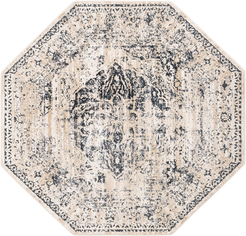 Coastal Manor Collection Area Rug -  Dunes Octagon Dark Blue  lifestyle 27