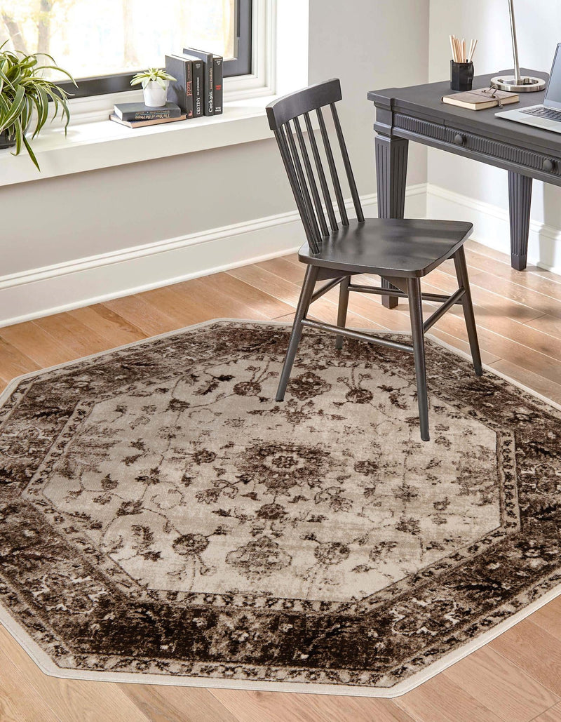 Andes Summit Collection Area Rug -  Aconcagua Octagon Cream  lifestyle 20