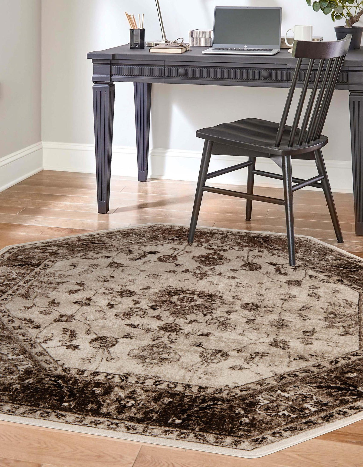Andes Summit Collection Area Rug -  Aconcagua Octagon Cream  lifestyle 25