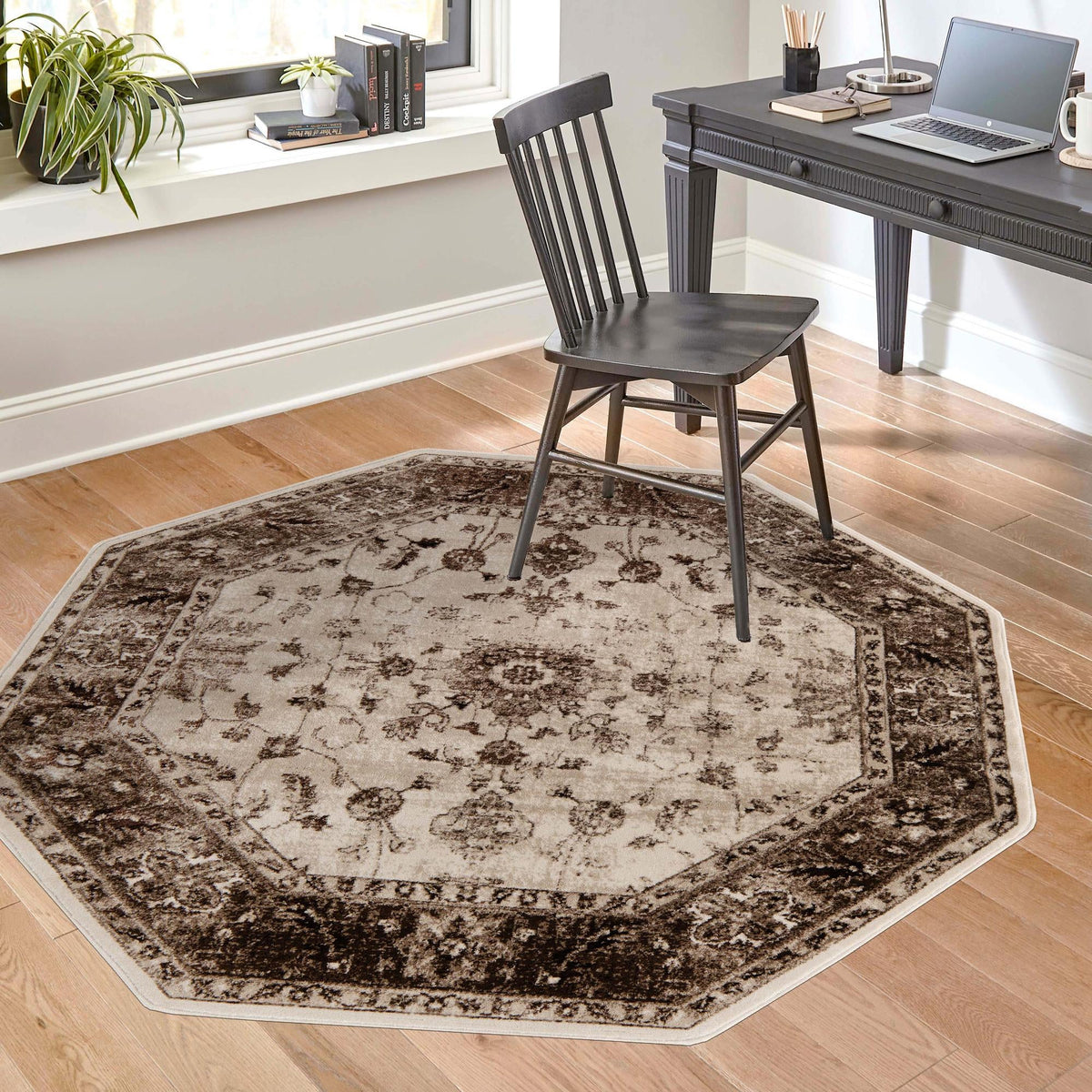 Andes Summit Collection Area Rug -  Aconcagua Octagon Cream  lifestyle 51