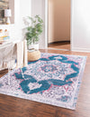 Baroque Era Collection Area Rug - Versailles (Teal Green) Rectangle Teal Green  lifestyle 2