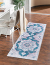 Baroque Era Collection Area Rug - Versailles (Teal Green) Runner Teal Green  lifestyle 12
