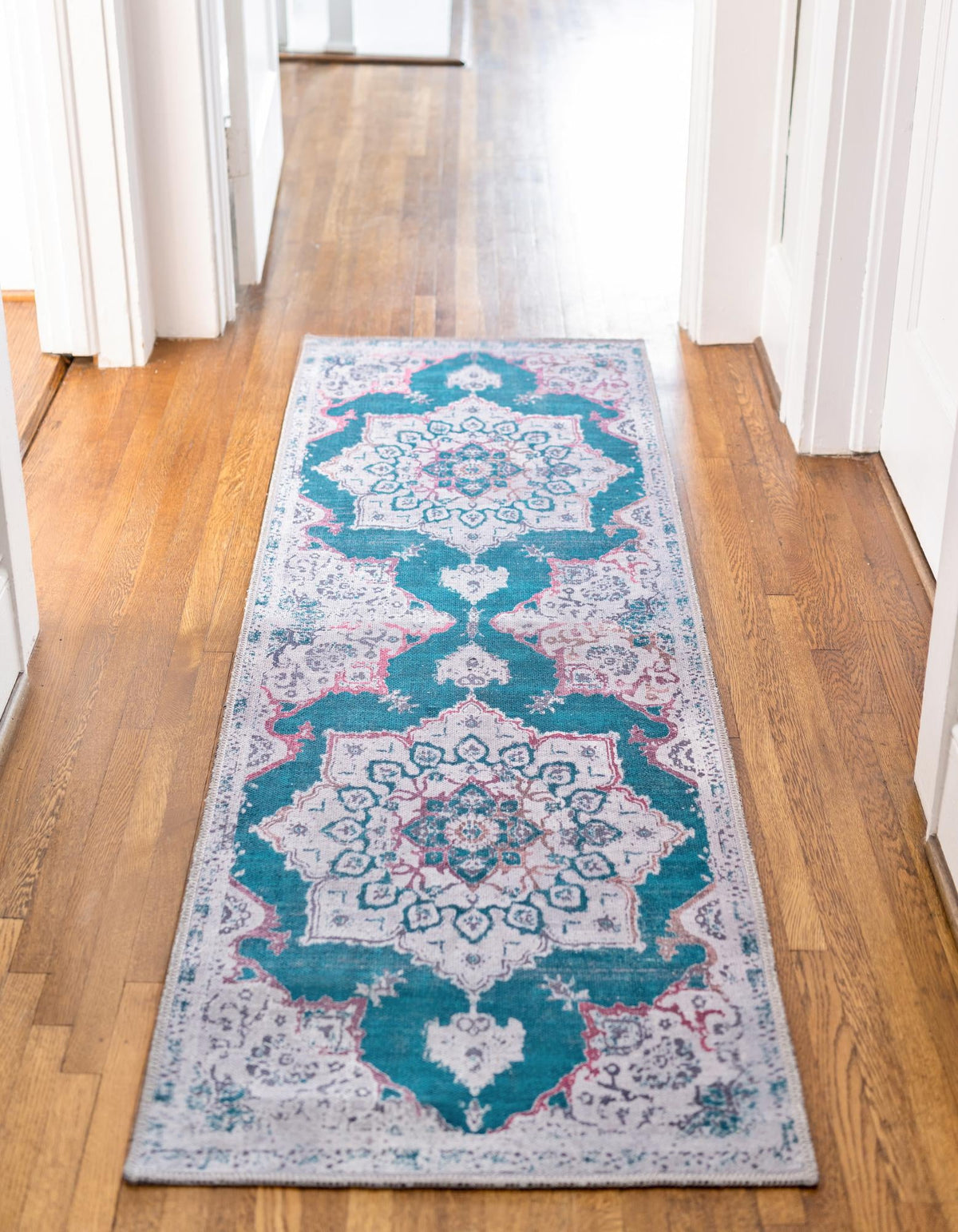 Baroque Era Collection Area Rug - Versailles (Teal Green) Runner Teal Green  lifestyle 15