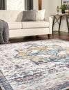 Baroque Era Collection Area Rug - Versailles (Sea Salt White) Square Sea Salt White  lifestyle 13
