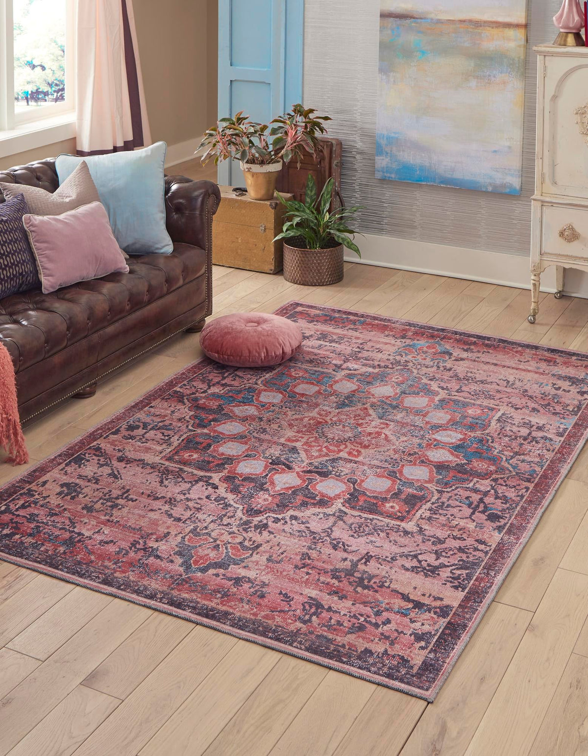 Baroque Era Collection Area Rug - Versailles (Brick) Rectangle Brick  lifestyle 2