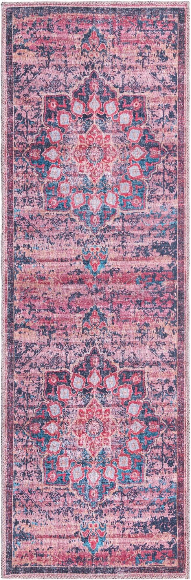 Baroque Era Collection Area Rug - Versailles (Brick) Runner Brick  lifestyle 10