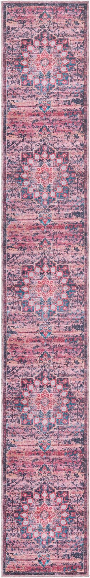 Baroque Era Collection Area Rug - Versailles (Brick) Runner Brick Red  lifestyle 11