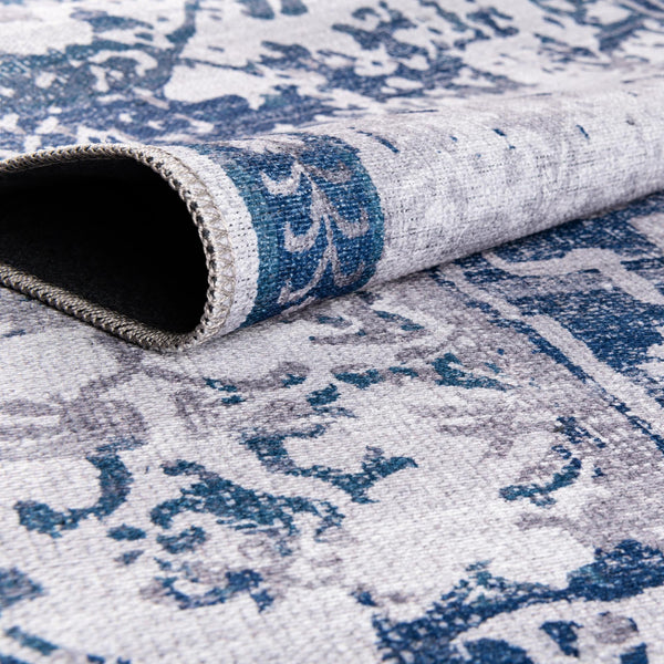 Baroque Era Collection Area Rug - Versailles (Gray Blue) Rectangle Gray Blue  lifestyle 5