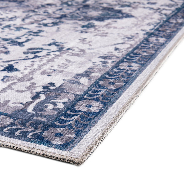 Baroque Era Collection Area Rug - Versailles (Gray Blue) Rectangle Gray Blue  lifestyle 6