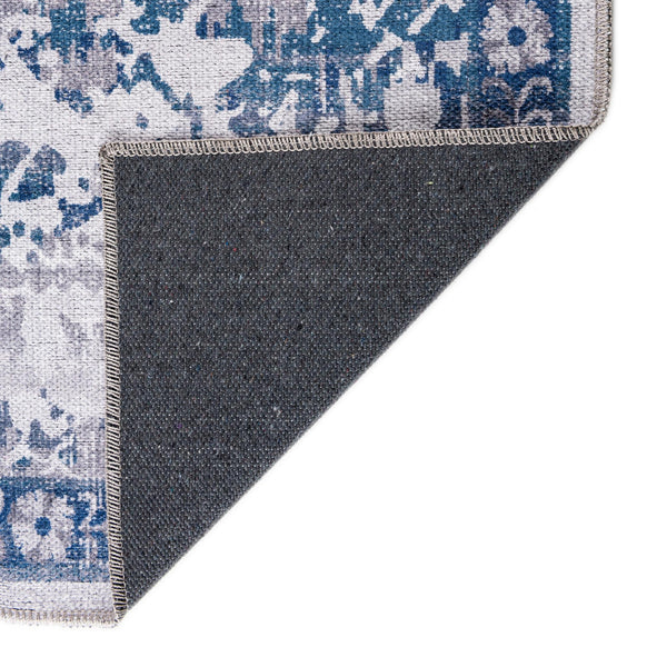 Baroque Era Collection Area Rug - Versailles (Gray Blue) Rectangle Gray Blue  lifestyle 8