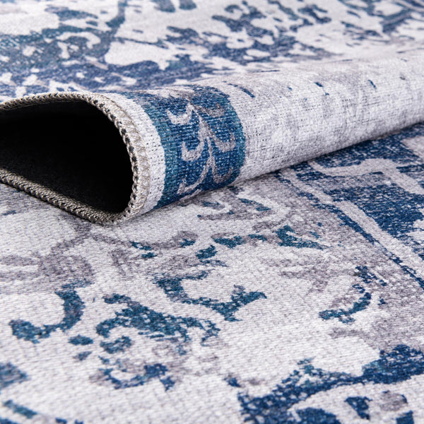 Baroque Era Collection Area Rug - Versailles (Gray Blue) Square Gray Blue  lifestyle 25